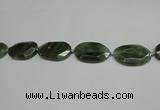 CNG7096 25*35mm - 35*45mm faceted freeform green hair stone beads