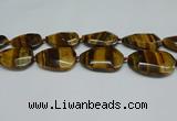 CNG7101 25*35mm - 35*45mm faceted freeform yellow tiger eye beads