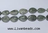 CNG7114 20*25mm - 30*40mm freeform grey green brecciated jasper beads