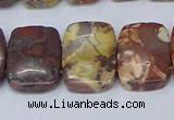 CNG7120 10*18mm freeform double drilled birdeye rhyolite beads