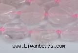 CNG7131 15.5 inches 6*10mm - 10*14mm faceted nuggets rose quartz beads