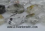 CNG7134 6*10mm - 10*14mm faceted nuggets green ghost quartz beads