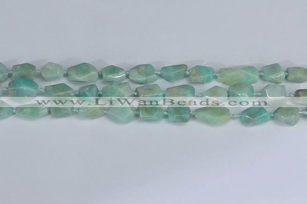 CNG7136 6*10mm - 10*14mm faceted nuggets Brazilian amazonite beads