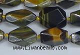 CNG7140 6*10mm - 10*14mm faceted nuggets blue tiger eye beads