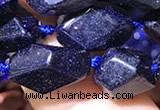 CNG7143 15.5 inches 6*10mm - 10*14mm faceted nuggets blue glodstone beads