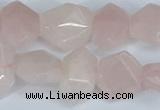 CNG7145 15.5 inches 8*12mm - 13*18mm faceted nuggets rose quartz beads