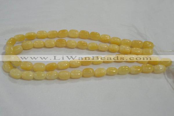 CNG716 15.5 inches 10*14mm nuggets rice yellow jade beads wholesale