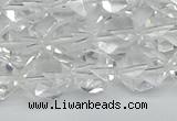 CNG7212 15.5 inches 10mm faceted nuggets white crystal beads