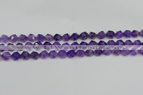 CNG7221 15.5 inches 8mm faceted nuggets amethyst gemstone beads