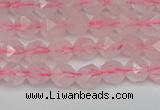 CNG7225 15.5 inches 6mm faceted nuggets rose quartz beads