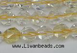 CNG7230 15.5 inches 6mm faceted nuggets citrine gemstone beads