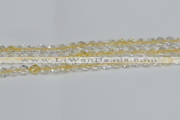 CNG7230 15.5 inches 6mm faceted nuggets citrine gemstone beads