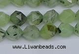 CNG7240 15.5 inches 6mm faceted nuggets green rutilated quartz beads