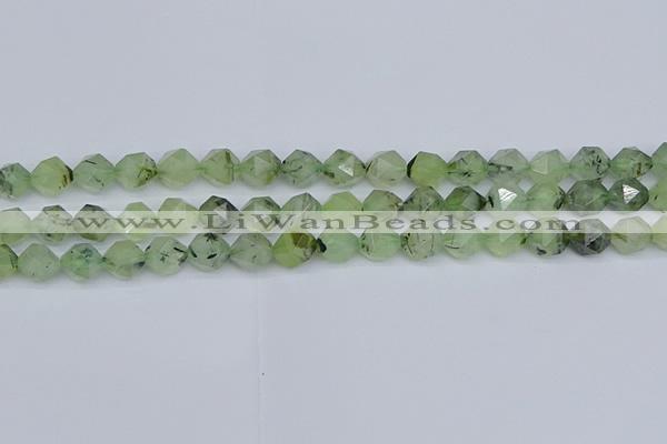 CNG7241 15.5 inches 8mm faceted nuggets green rutilated quartz beads