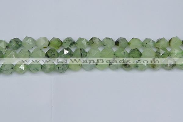 CNG7242 15.5 inches 10mm faceted nuggets green rutilated quartz beads