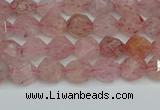 CNG7255 15.5 inches 6mm faceted nuggets strawberry quartz beads