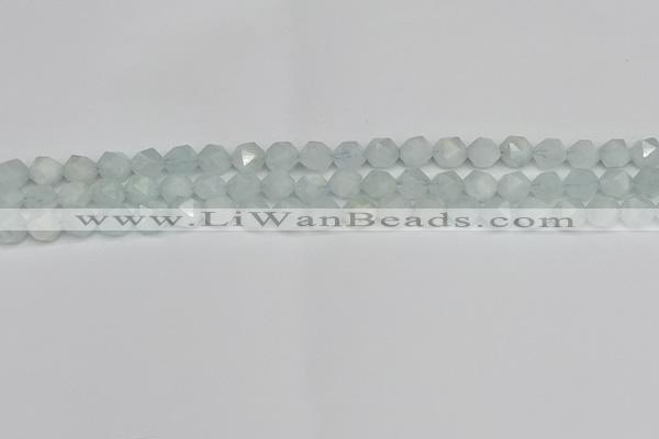 CNG7260 15.5 inches 6mm faceted nuggets aquamarine beads