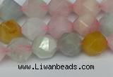 CNG7267 15.5 inches 10mm faceted nuggets morganite beads