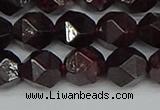 CNG7278 15.5 inches 12mm faceted nuggets red garnet beads