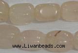 CNG729 15.5 inches 15*18mm nuggets rose quartz beads wholesale