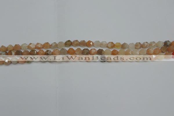 CNG7290 15.5 inches 6mm faceted nuggets moonstone beads