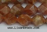 CNG7297 15.5 inches 10mm faceted nuggets sunstone beads