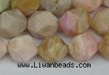 CNG7302 15.5 inches 10mm faceted nuggets pink opal gemstone beads