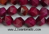 CNG7321 15.5 inches 8mm faceted nuggets red tiger eye beads