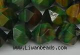 CNG7328 15.5 inches 12mm faceted nuggets green tiger eye beads