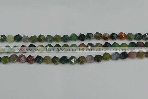 CNG7341 15.5 inches 8mm faceted nuggets Indian agate beads