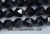 CNG7351 15.5 inches 8mm faceted nuggets Black agate beads