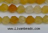 CNG7355 15.5 inches 6mm faceted nuggets yellow jade beads