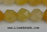 CNG7358 15.5 inches 12mm faceted nuggets yellow jade beads