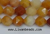 CNG7360 15.5 inches 6mm faceted nuggets yellow jade beads