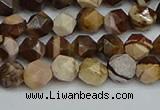 CNG7380 15.5 inches 6mm faceted nuggets zebra jasper beads