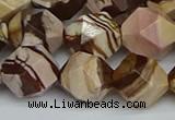 CNG7383 15.5 inches 12mm faceted nuggets zebra jasper beads