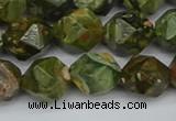 CNG7397 15.5 inches 10mm faceted nuggets rhyolite gemstone beads