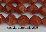 CNG7402 15.5 inches 10mm faceted nuggets goldstone beads