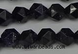 CNG7407 15.5 inches 10mm faceted nuggets blue goldstone beads