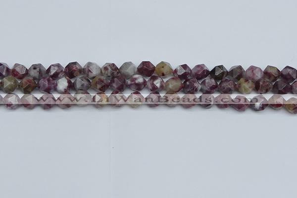 CNG7410 15.5 inches 6mm faceted nuggets tourmaline beads