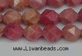 CNG7421 15.5 inches 8mm faceted nuggets rhodochrosite beads