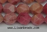 CNG7422 15.5 inches 10mm faceted nuggets rhodochrosite beads