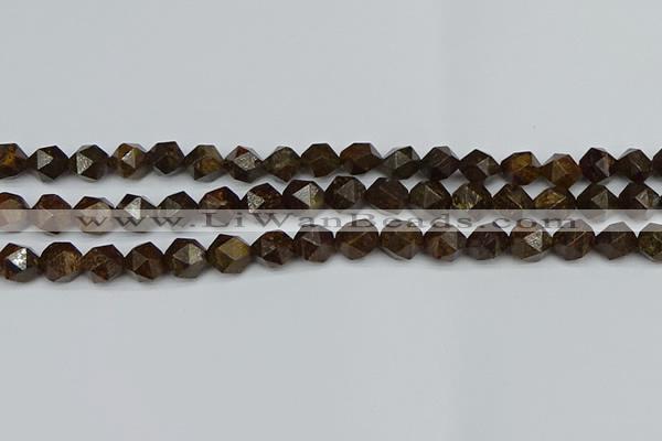 CNG7441 15.5 inches 8mm faceted nuggets bronzite gemstone beads