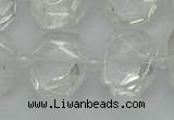 CNG7450 12*16mm - 15*20mm faceted freeform white crystal beads