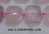 CNG7471 15.5 inches 18*25mm - 20*28mm faceted freeform rose quartz beads