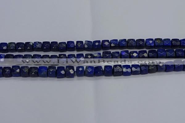 CNG7489 15.5 inches 8*8mm faceted nuggets lapis lazuli beads