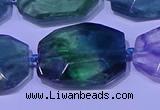 CNG7521 15.5 inches 18*25mm - 25*35mm faceted freeform fluorite beads