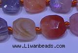 CNG7620 12*14mm - 13*15mm faceted freeform red botswana agate beads