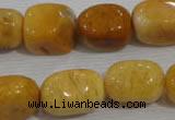 CNG765 15.5 inches 13*18mm nuggets yellow jade beads wholesale