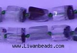 CNG7650 15.5 inches 5*7mm - 8*10mm nuggets green phantom quartz beads